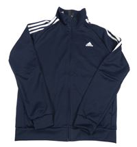 Tmavomodrá sportovní propínací funkční mikina s logem Adidas