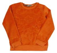 Červená chlpatá mikina s výšivkami Kanz