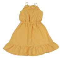 Okrové pruhované šaty H&M