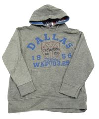 Sivá melírovaná mikina s nápisom a kapucňou Dopodopo