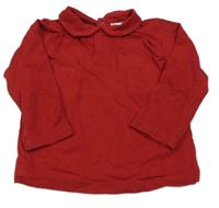 Tmavočervené tričko s golierikom Zara