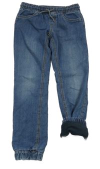 Tmavomodré zateplené cuff jogger rifle C&A