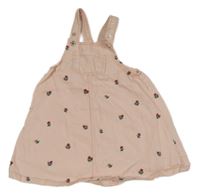 Ružové rifľové na traké šaty s výšivkami květin H&M