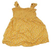 Horčicové kvetované ľahké šaty Primark