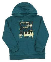 Tmavozelená mikina s nápisom a kapucňou Primark