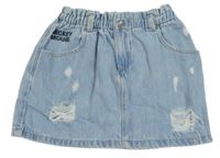 Svetlomodrá rifľová sukňa s vyšúchaním a Mickeym Zara
