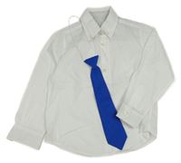 2set - Bílá košile Hugo Boss + modrá kravata