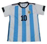 Bílo-modrý pruhovaný fotbalový dres - Messi - Argentina