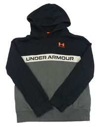 Šedo-černá mikina s logem a kapucí Under Armour