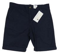 Nové - tmavomodré plátenné chino kraťasy M&S