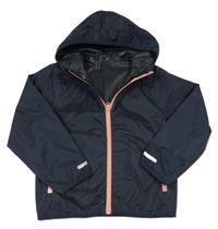 Tmavomodrá šušťáková nepromokavá bunda s kapucňou Crivit