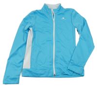 Modro-biela športová funkčná mikina s logom Domyos