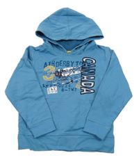 Modrá mikina s nápisom a kapucňou nkd