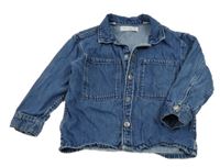 Tmavomodrá riflová bunda s kapsami Zara