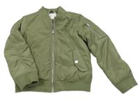 Khaki šusťákový zateplený bomber 
