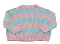 Ružovo-svetlomodrý pruhovaný sveter Topolino