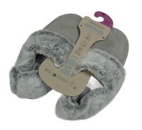 Nové - šedé semišové zateplené domácí bačkory Primark vel 38-39