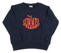 Tmavomodrá mikina s nápisom