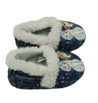 Tmavomodré sametové bačkory s Frozen Disney vel. 24