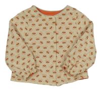 Smotanová vzorovaná prepínaci obojstranná mikina