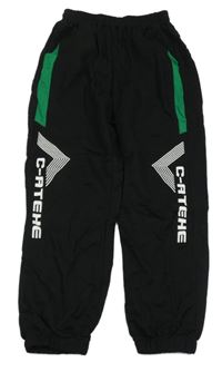 Černé lehké tepláky s nápisem 