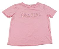 Ružové tričko s nápisom C&A