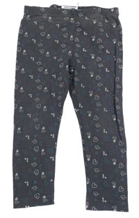 Tmavosivé legíny so srdiečkami Topomini