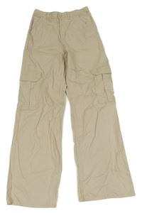 Svetlobéžové plátenné nohavice s vreckami H&M