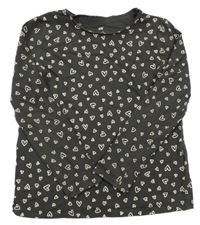 Tmavosivé vzorované tričko so srdiečkami H&M