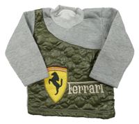 Šedo-khaki mikina s erbem - Ferrari