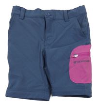 Modro-růžové outdoorové kraťasy s kapsou 