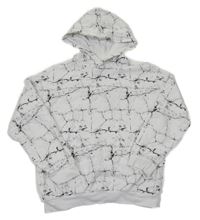 Bielo-čierna vzorovaná mikina s kapucňou H&M