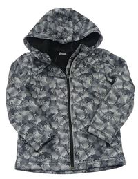 Sivá vzorovaná softshellová funkčná bunda s kapucňou Crivit