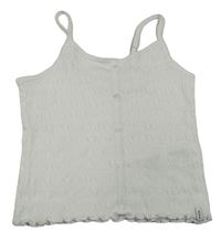 Biely rebrovaný crop top Abercrombie&Fitch