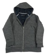 Tmavosivá melírovaná prepínaci zateplená mikina s kapucňou zn. Next