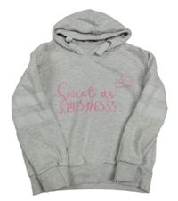 Svetlosivá mikina s nápismi a kapucňou Primark