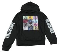 Čierna mikina s nápismi a obrázkami a kapucí - Taylor Swift