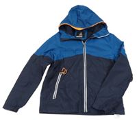 Modro-tmavomodrá šušťáková funkčná bunda s kapucňou Tribord