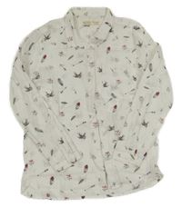 Bílá halenka se šípy a srdíčky Zara