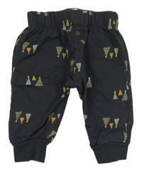 Antracitové tepláky so stromami Hema