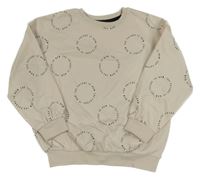 Béžová mikina s kruhy z nápisů George