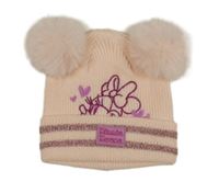Svetloružová čapica s Minnie a bambulemi Primark