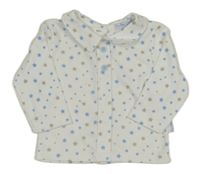 Bílo-modro-šedé polo triko s hvězdami 