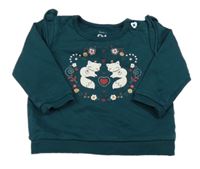 Petrolejová mikina s liškami C&A