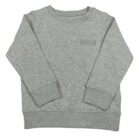 Sivá mikina s velrybou a nápismi