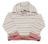 Bielo-červená pruhovaná mikina s kapucňou Topolino
