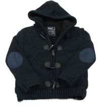 Tmavomodrý prepínaci zateplený sveter s kapucňou Primark