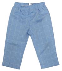 Světlemodro-biele kockované nohavice Shein