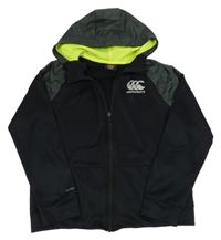 Čierno-antracitová prepínaci mikina so šusťákovým prvkem a kapucňou Canterbury