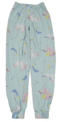 Světlemodré pyžamové kalhoty s jednorožci H&M